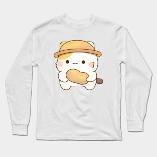 muffin cat holding potato Long Sleeve T-Shirt